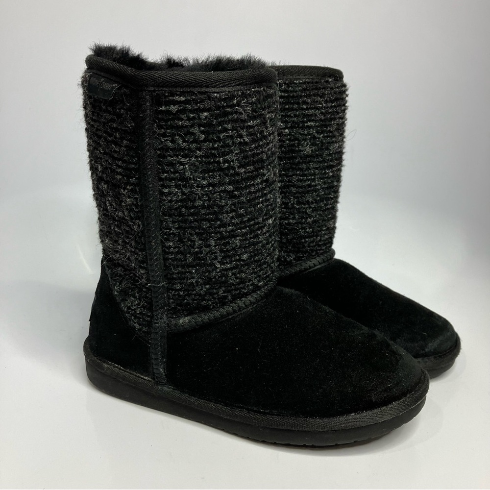 Minnetonka black suede boots‎ shearling lined size 6